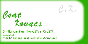 csat kovacs business card